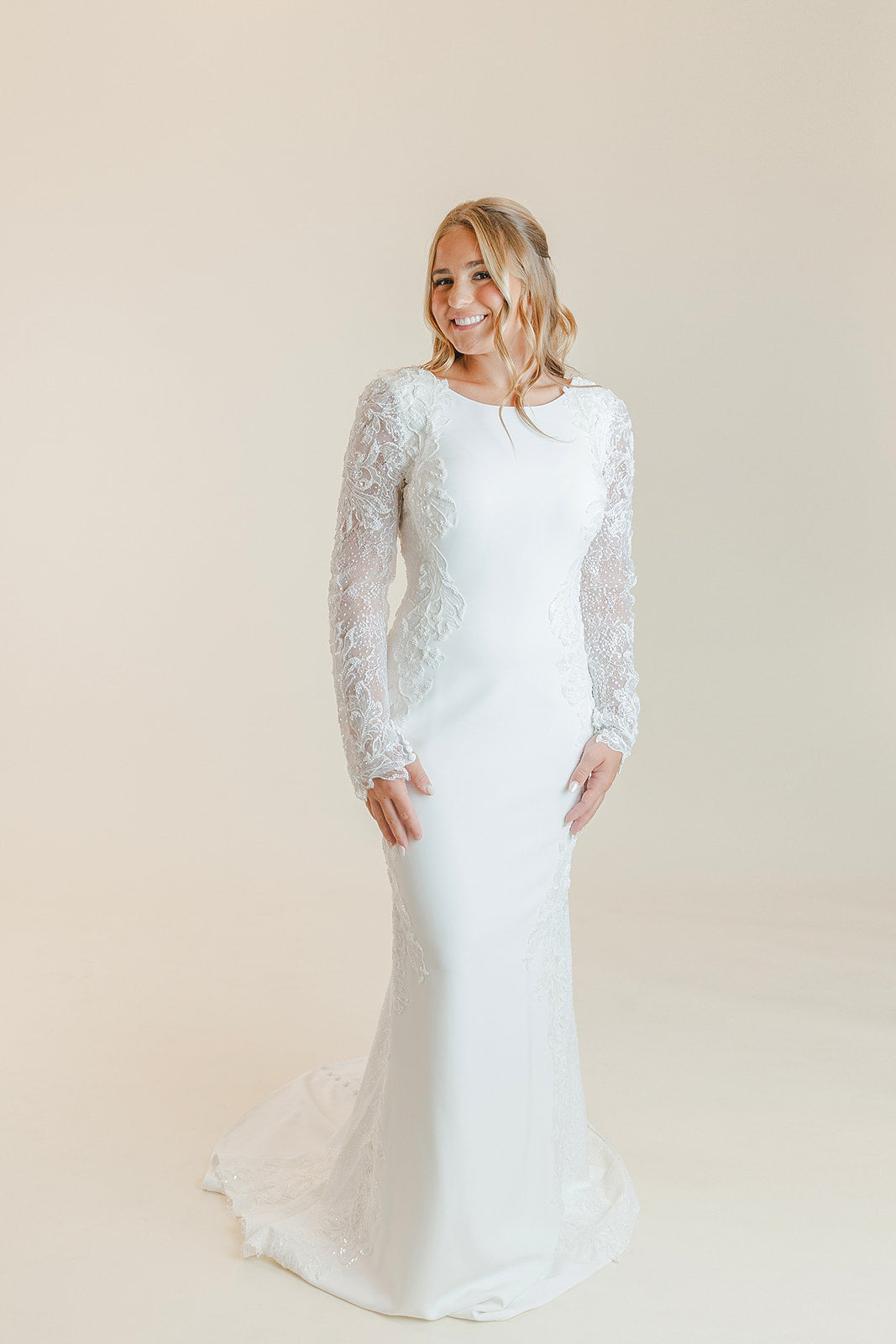maggie sottero long sleeve dress Navi Leigh