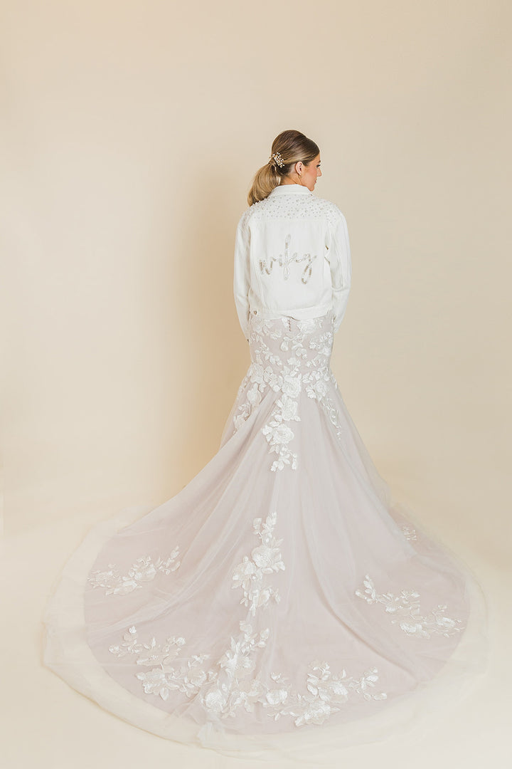 Classic Pearl Beaded Text Jacket